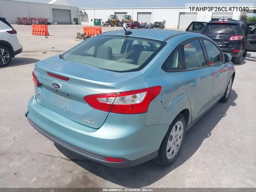 2012 Ford Focus Se VIN: 1FAHP3F26CL471040 Lot: 45660123