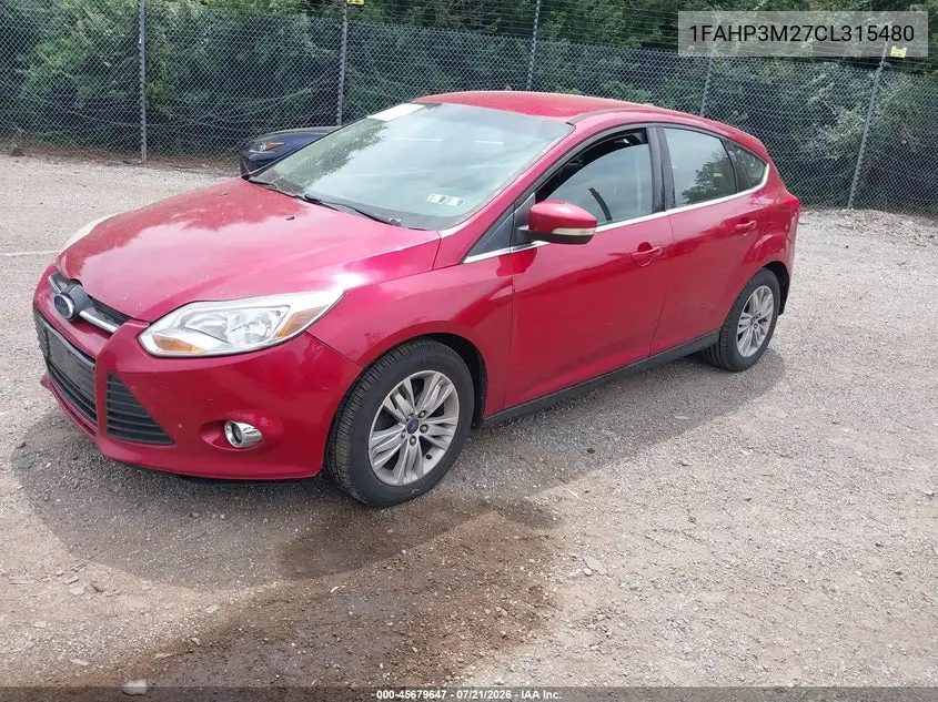 2012 Ford Focus Sel VIN: 1FAHP3M27CL315480 Lot: 45679647
