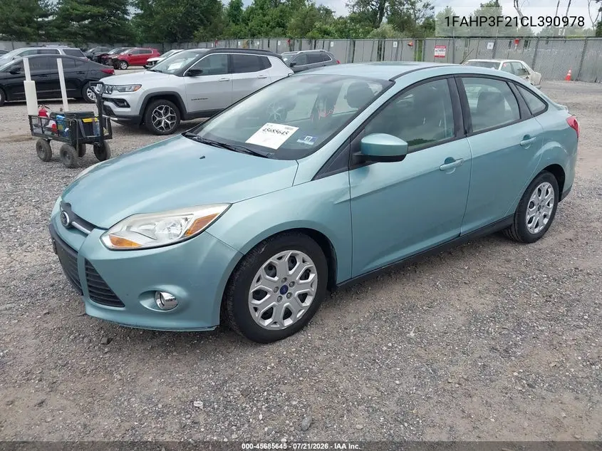 2012 Ford Focus Se VIN: 1FAHP3F21CL390978 Lot: 45685645