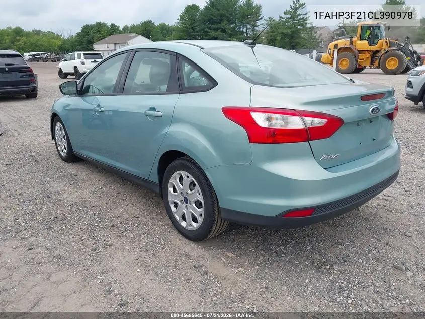 2012 Ford Focus Se VIN: 1FAHP3F21CL390978 Lot: 45685645