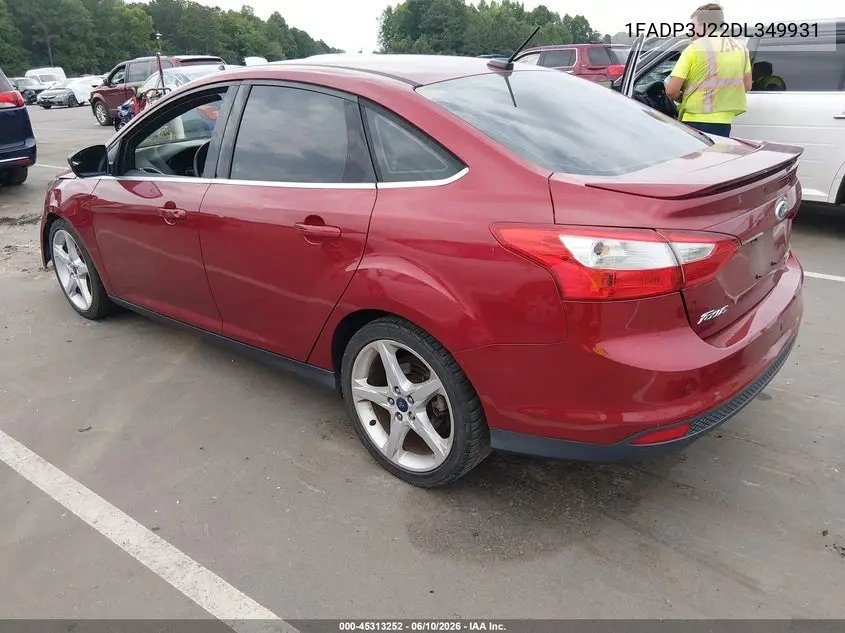 2013 Ford Focus Titanium VIN: 1FADP3J22DL349931 Lot: 45313252