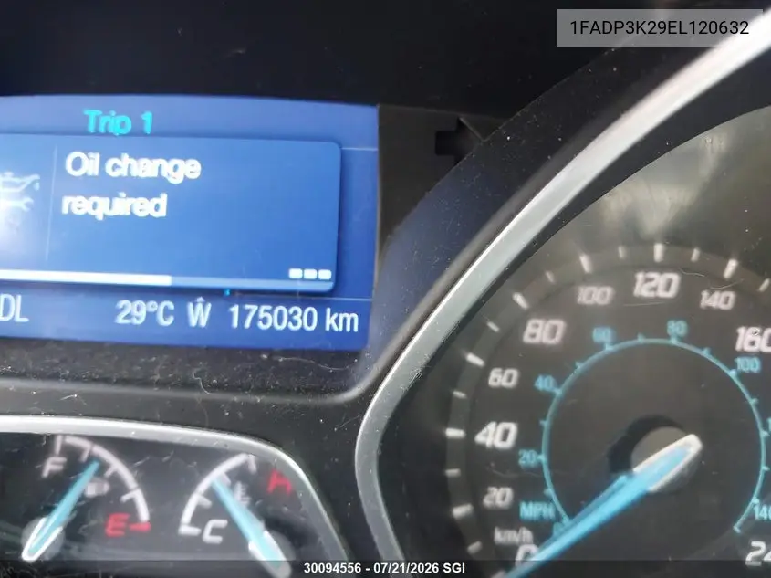 2014 Ford Focus Se VIN: 1FADP3K29EL120632 Lot: 30094556