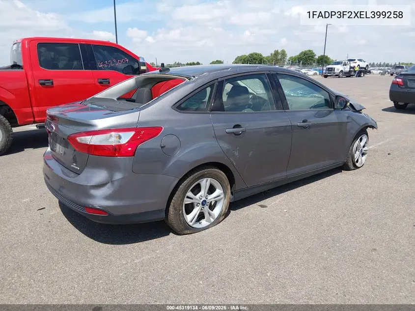 2014 Ford Focus Se VIN: 1FADP3F2XEL399258 Lot: 45319134