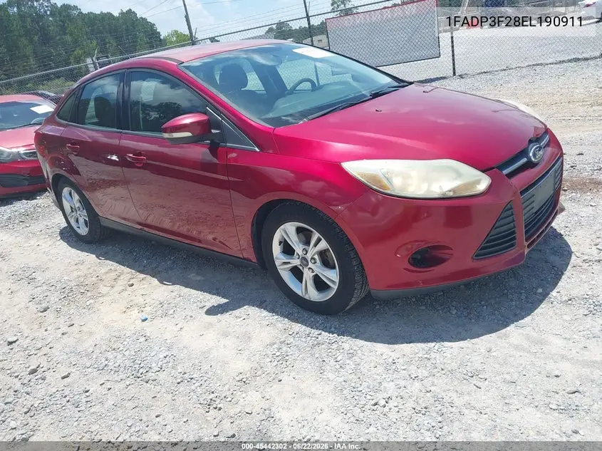 2014 Ford Focus Se VIN: 1FADP3F28EL190911 Lot: 45442302