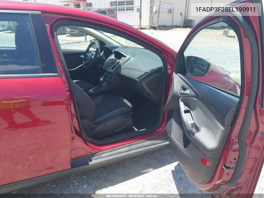 2014 Ford Focus Se VIN: 1FADP3F28EL190911 Lot: 45442302