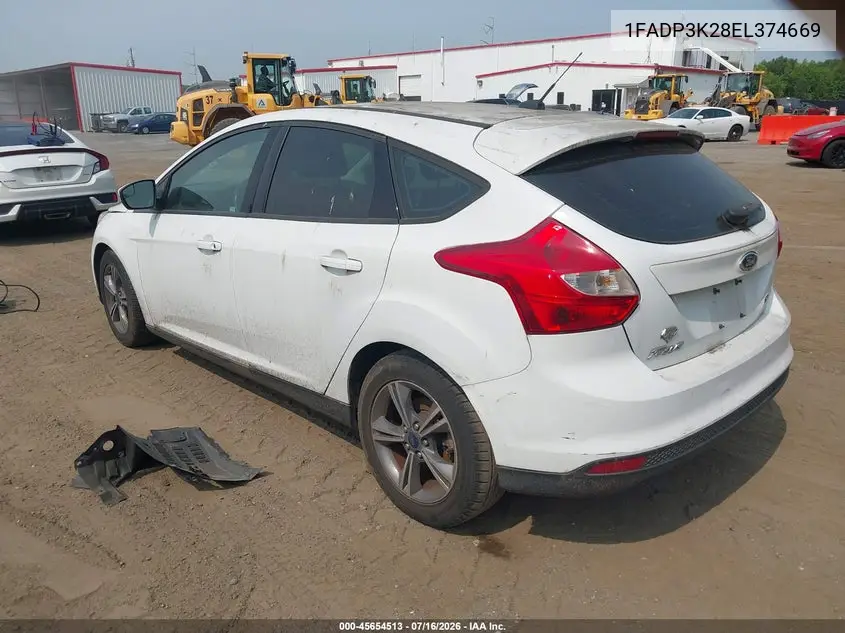 2014 Ford Focus Se VIN: 1FADP3K28EL374669 Lot: 45654513