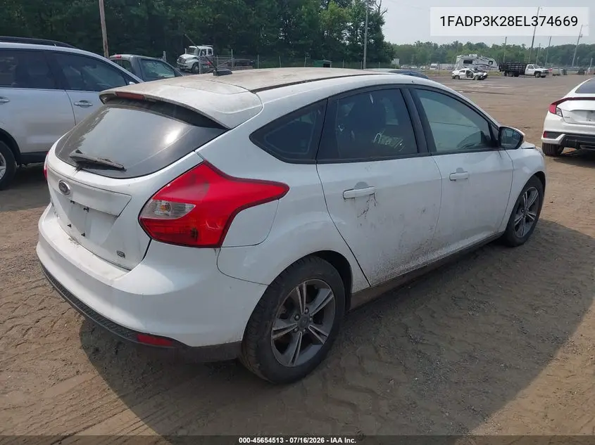 2014 Ford Focus Se VIN: 1FADP3K28EL374669 Lot: 45654513