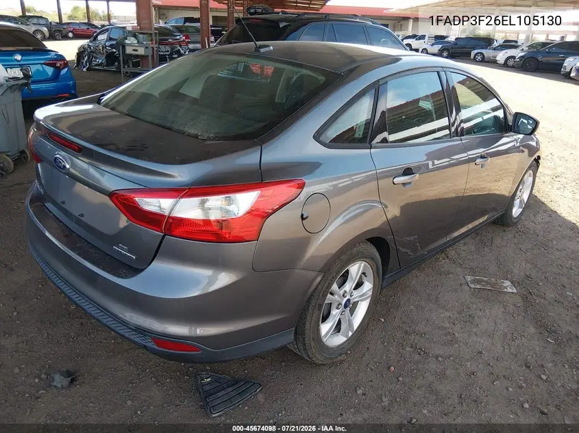 2014 Ford Focus Se VIN: 1FADP3F26EL105130 Lot: 45674098