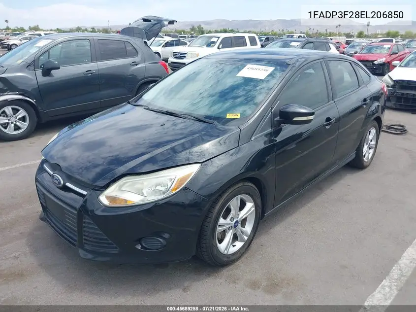 2014 Ford Focus Se VIN: 1FADP3F28EL206850 Lot: 45689258