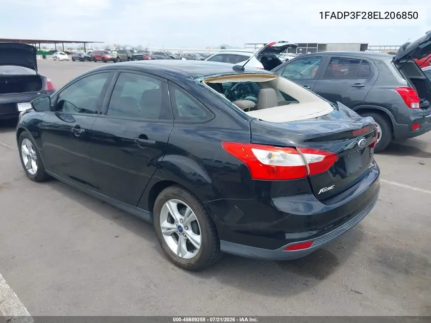 2014 Ford Focus Se VIN: 1FADP3F28EL206850 Lot: 45689258