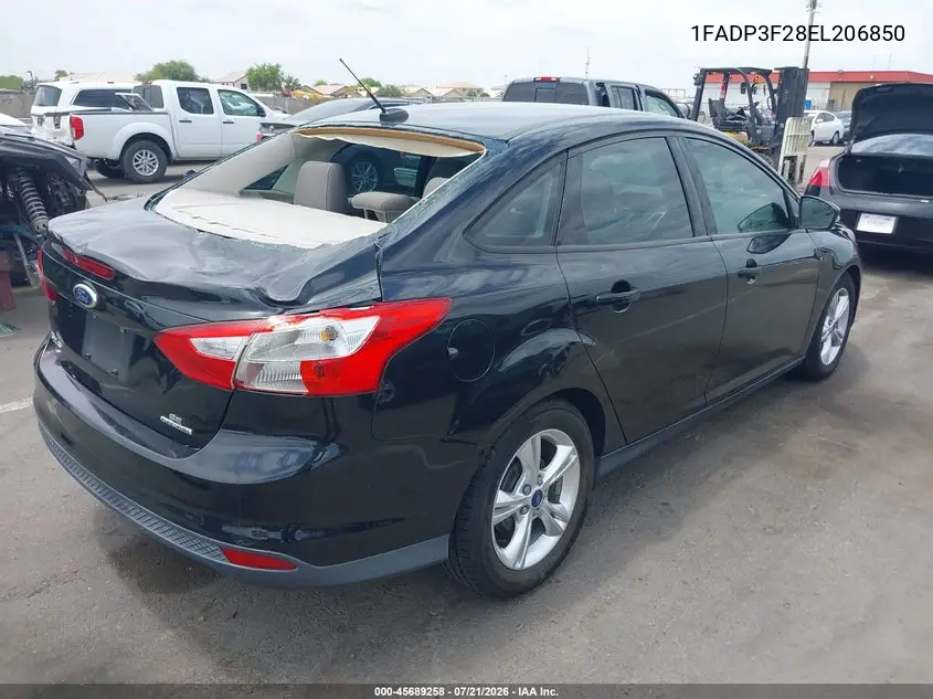 2014 Ford Focus Se VIN: 1FADP3F28EL206850 Lot: 45689258