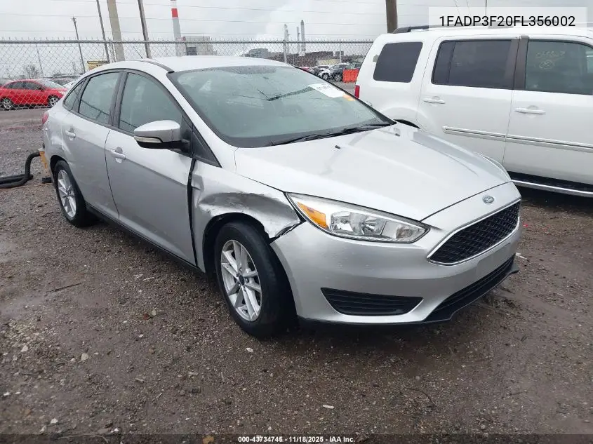 1FADP3F20FL356002 2015 Ford Focus Se