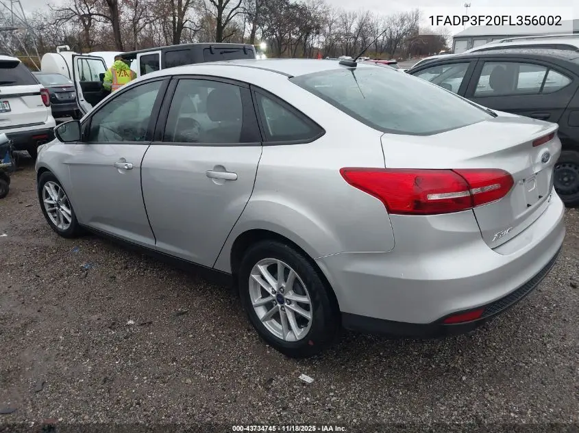 1FADP3F20FL356002 2015 Ford Focus Se