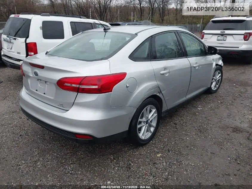 1FADP3F20FL356002 2015 Ford Focus Se