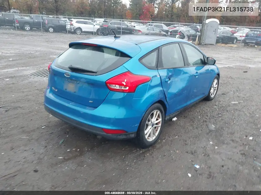 1FADP3K21FL315738 2015 Ford Focus Se