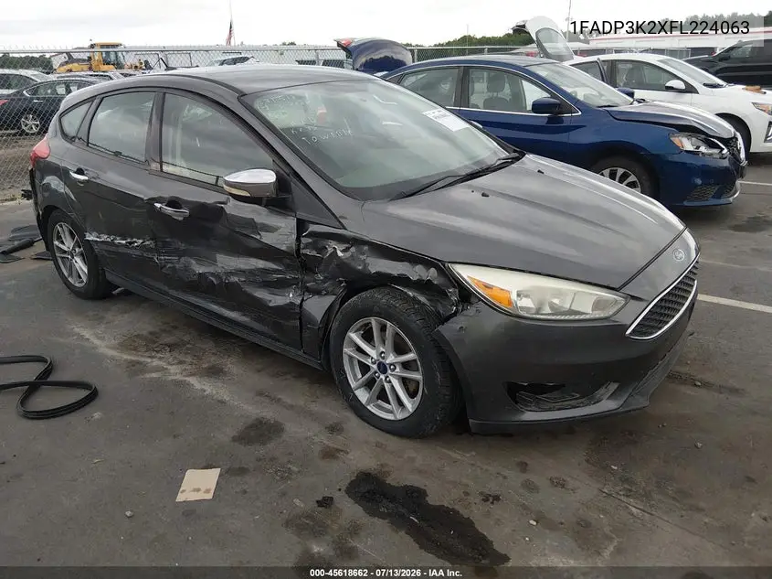 2015 Ford Focus Se VIN: 1FADP3K2XFL224063 Lot: 45618662