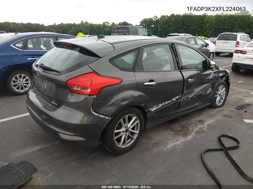 2015 Ford Focus Se VIN: 1FADP3K2XFL224063 Lot: 45618662