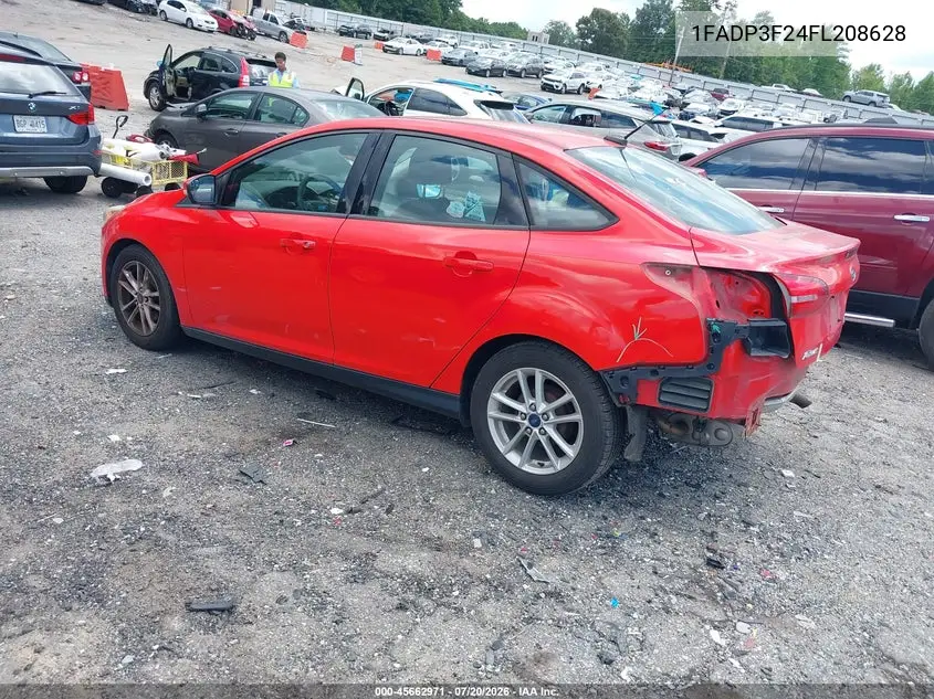 2015 Ford Focus Se VIN: 1FADP3F24FL208628 Lot: 45662971