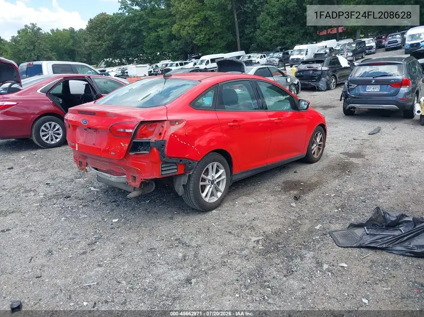 2015 Ford Focus Se VIN: 1FADP3F24FL208628 Lot: 45662971