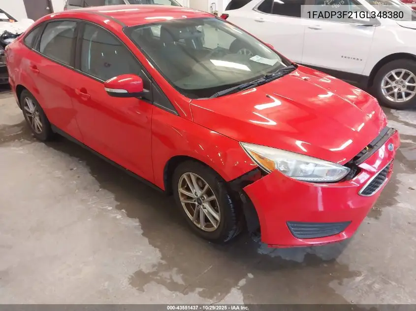 1FADP3F21GL348380 2016 Ford Focus Se