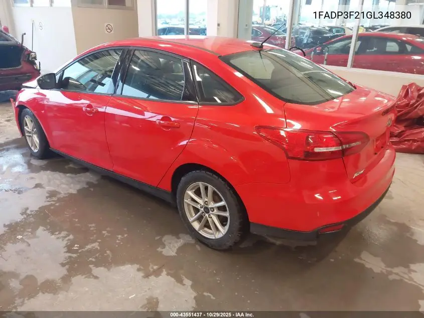 1FADP3F21GL348380 2016 Ford Focus Se
