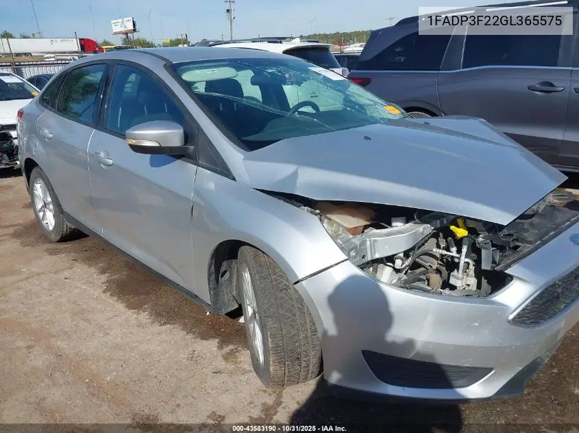 1FADP3F22GL365575 2016 Ford Focus Se