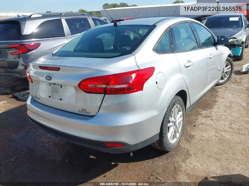 1FADP3F22GL365575 2016 Ford Focus Se