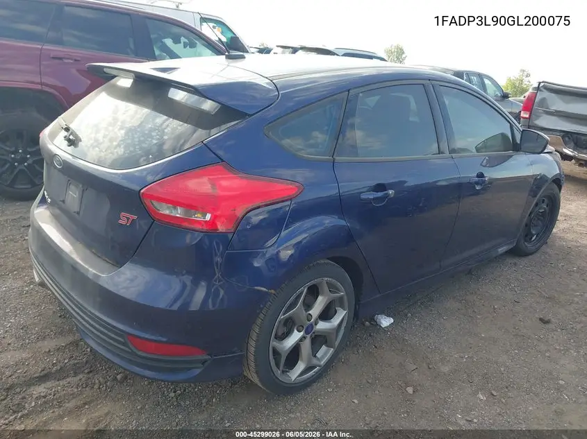 2016 Ford Focus St VIN: 1FADP3L90GL200075 Lot: 45299026