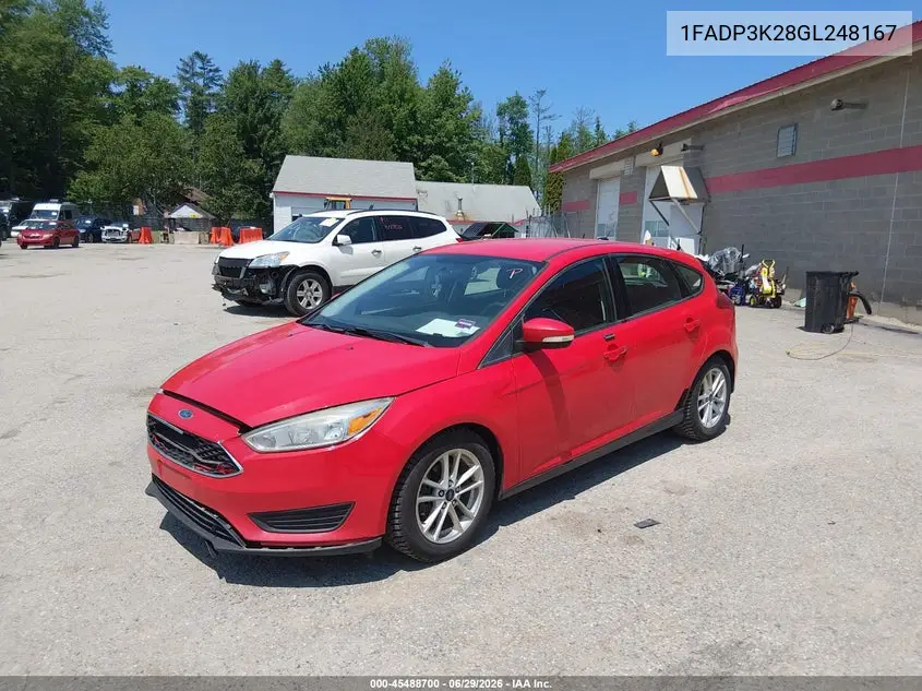 2016 Ford Focus Se VIN: 1FADP3K28GL248167 Lot: 45488700
