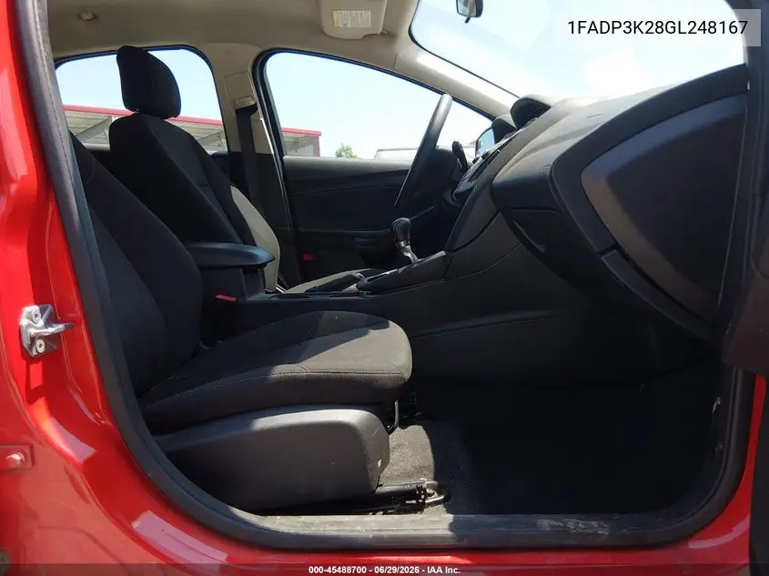 2016 Ford Focus Se VIN: 1FADP3K28GL248167 Lot: 45488700
