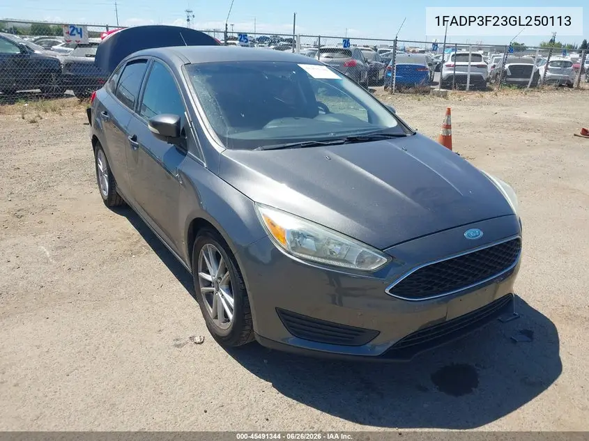 1FADP3F23GL250113 2016 Ford Focus Se