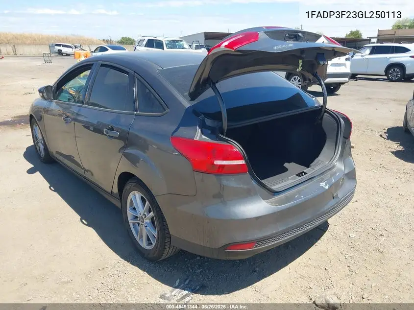 1FADP3F23GL250113 2016 Ford Focus Se