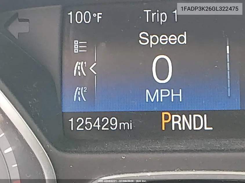 2016 Ford Focus Se VIN: 1FADP3K26GL322475 Lot: 45565221