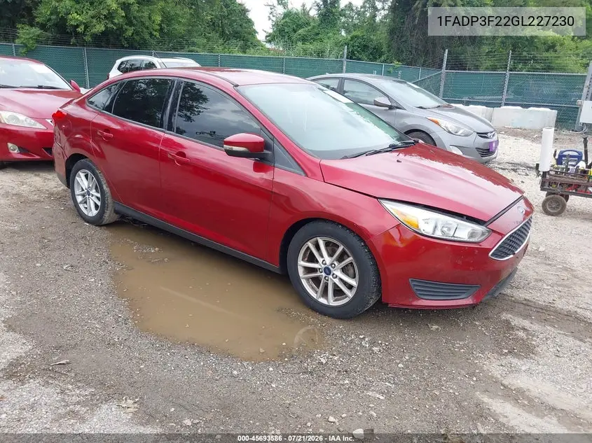2016 Ford Focus Se VIN: 1FADP3F22GL227230 Lot: 45693586