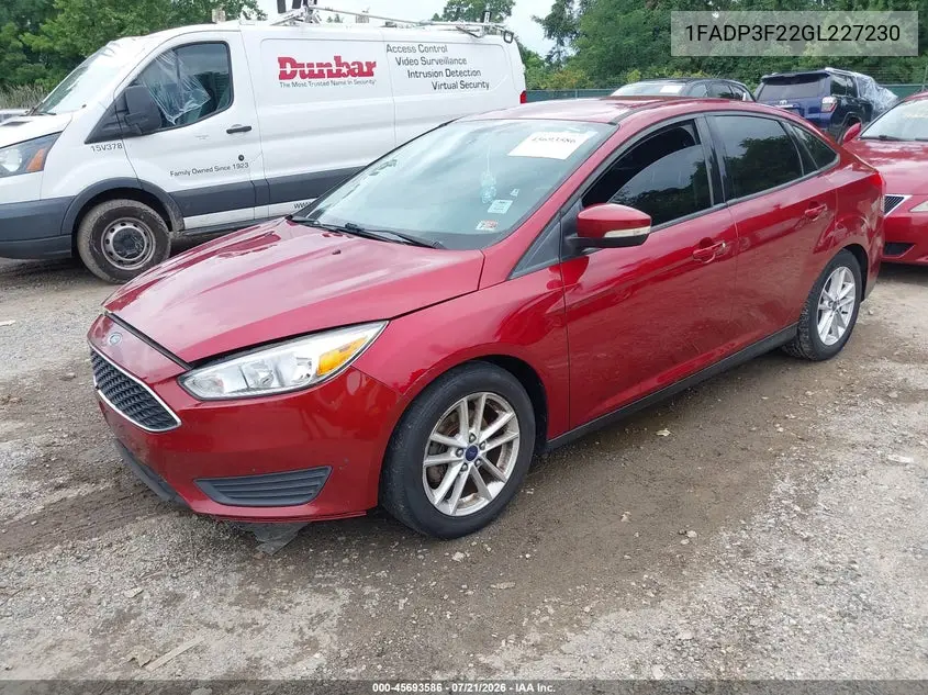 2016 Ford Focus Se VIN: 1FADP3F22GL227230 Lot: 45693586