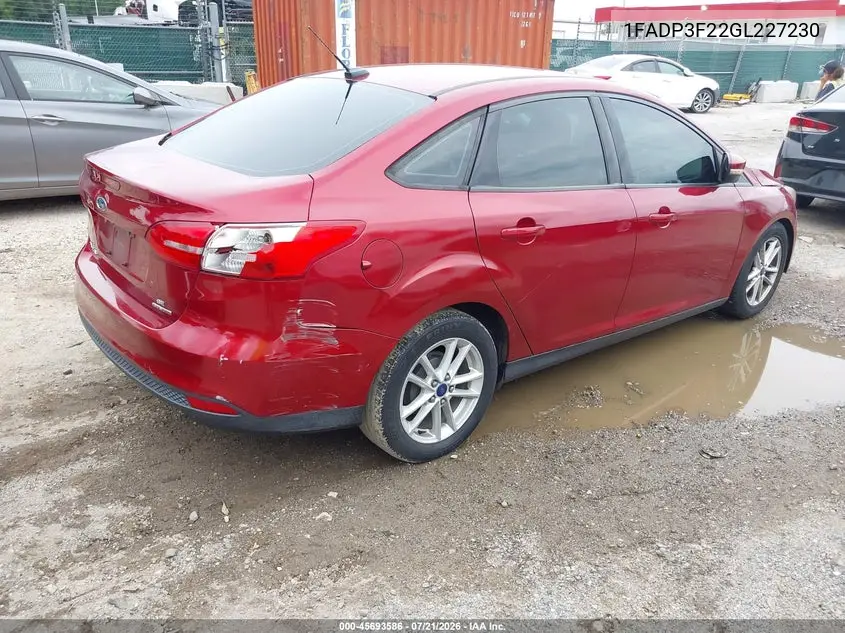 2016 Ford Focus Se VIN: 1FADP3F22GL227230 Lot: 45693586