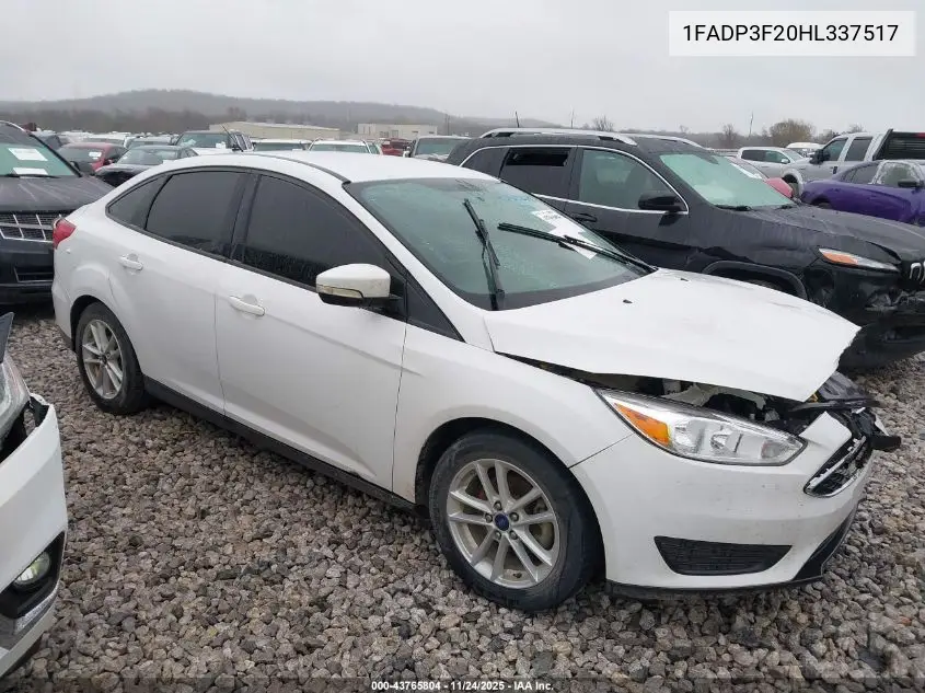 1FADP3F20HL337517 2017 Ford Focus Se