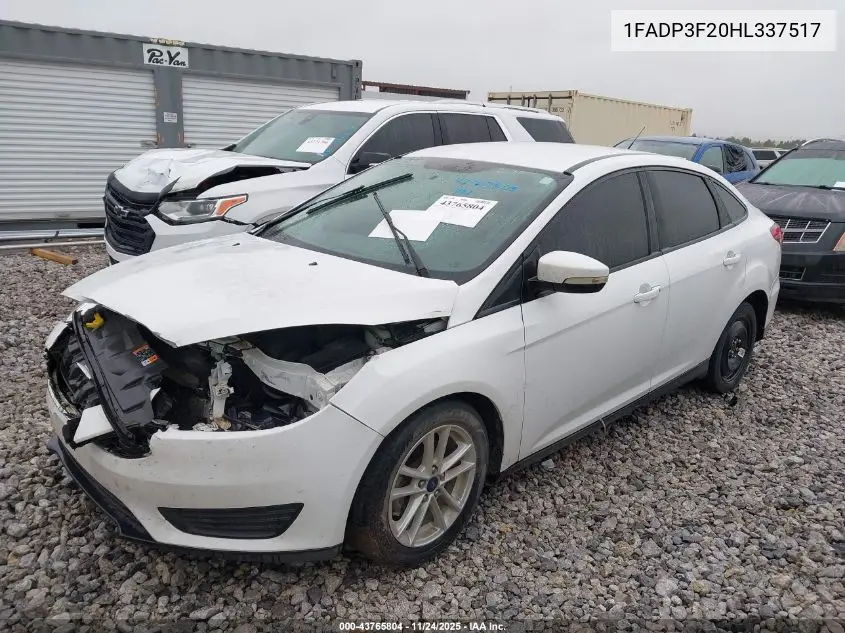 1FADP3F20HL337517 2017 Ford Focus Se