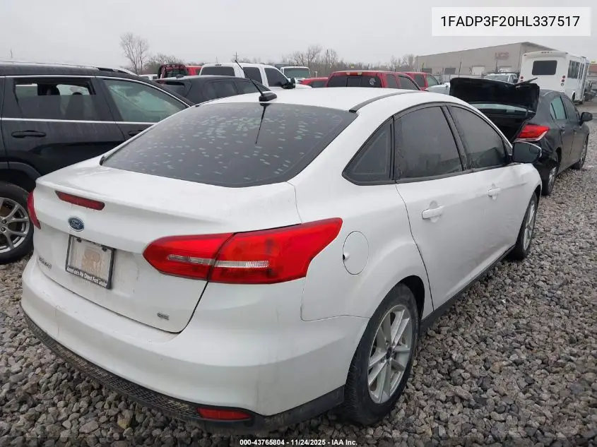 1FADP3F20HL337517 2017 Ford Focus Se