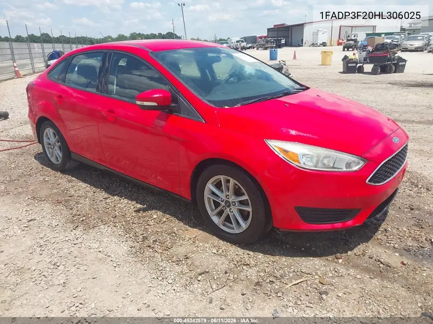 2017 Ford Focus Se VIN: 1FADP3F20HL306025 Lot: 45342579