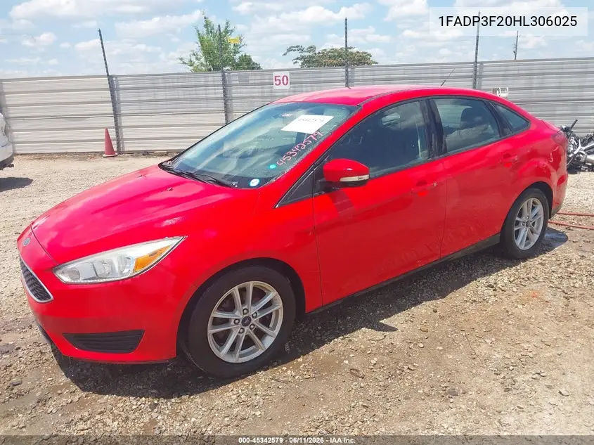 2017 Ford Focus Se VIN: 1FADP3F20HL306025 Lot: 45342579