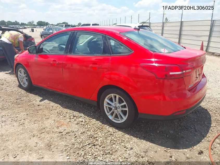 2017 Ford Focus Se VIN: 1FADP3F20HL306025 Lot: 45342579