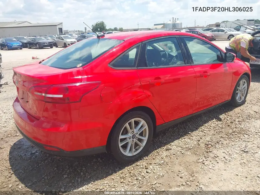 2017 Ford Focus Se VIN: 1FADP3F20HL306025 Lot: 45342579