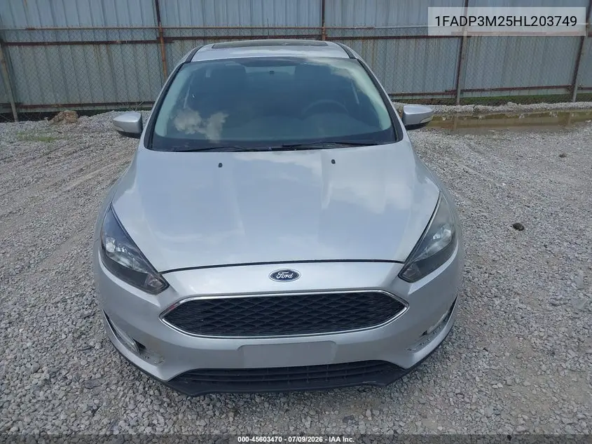 2017 Ford Focus Sel VIN: 1FADP3M25HL203749 Lot: 45603470