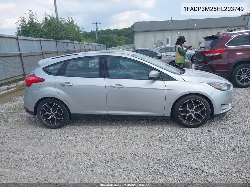 2017 Ford Focus Sel VIN: 1FADP3M25HL203749 Lot: 45603470