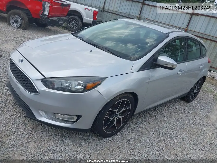 2017 Ford Focus Sel VIN: 1FADP3M25HL203749 Lot: 45603470