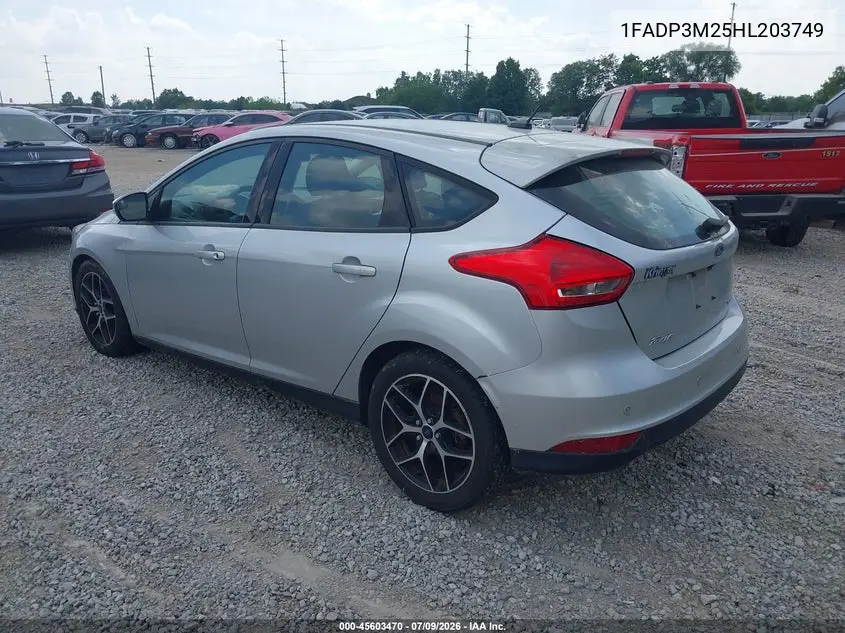 2017 Ford Focus Sel VIN: 1FADP3M25HL203749 Lot: 45603470