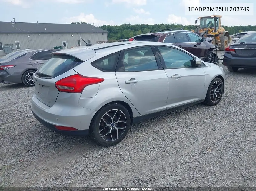 2017 Ford Focus Sel VIN: 1FADP3M25HL203749 Lot: 45603470