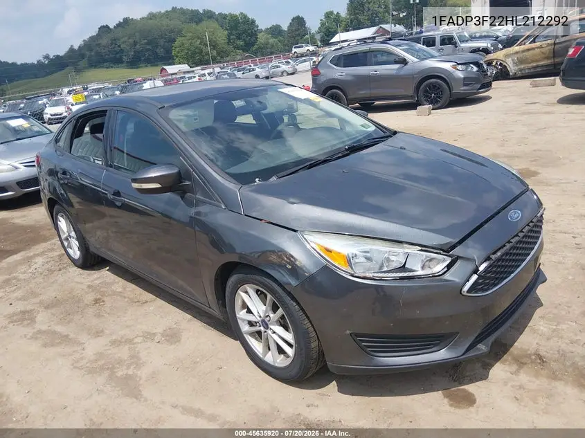 2017 Ford Focus Se VIN: 1FADP3F22HL212292 Lot: 45635920