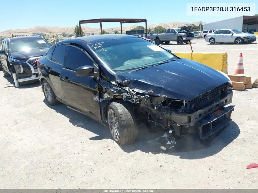 2018 Ford Focus Se VIN: 1FADP3F28JL316453 Lot: 45348537
